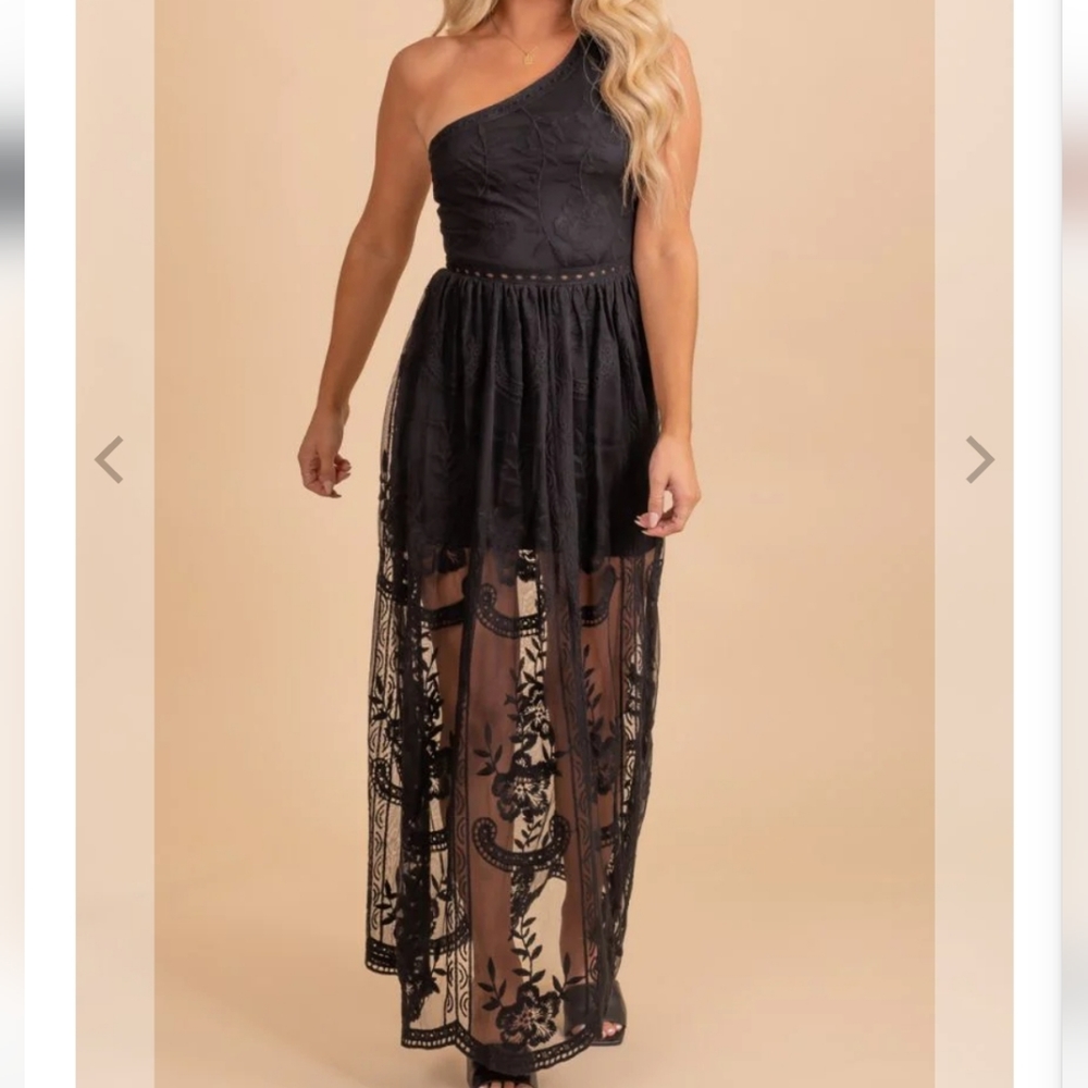 One Shoulder Maxi Dress Lace